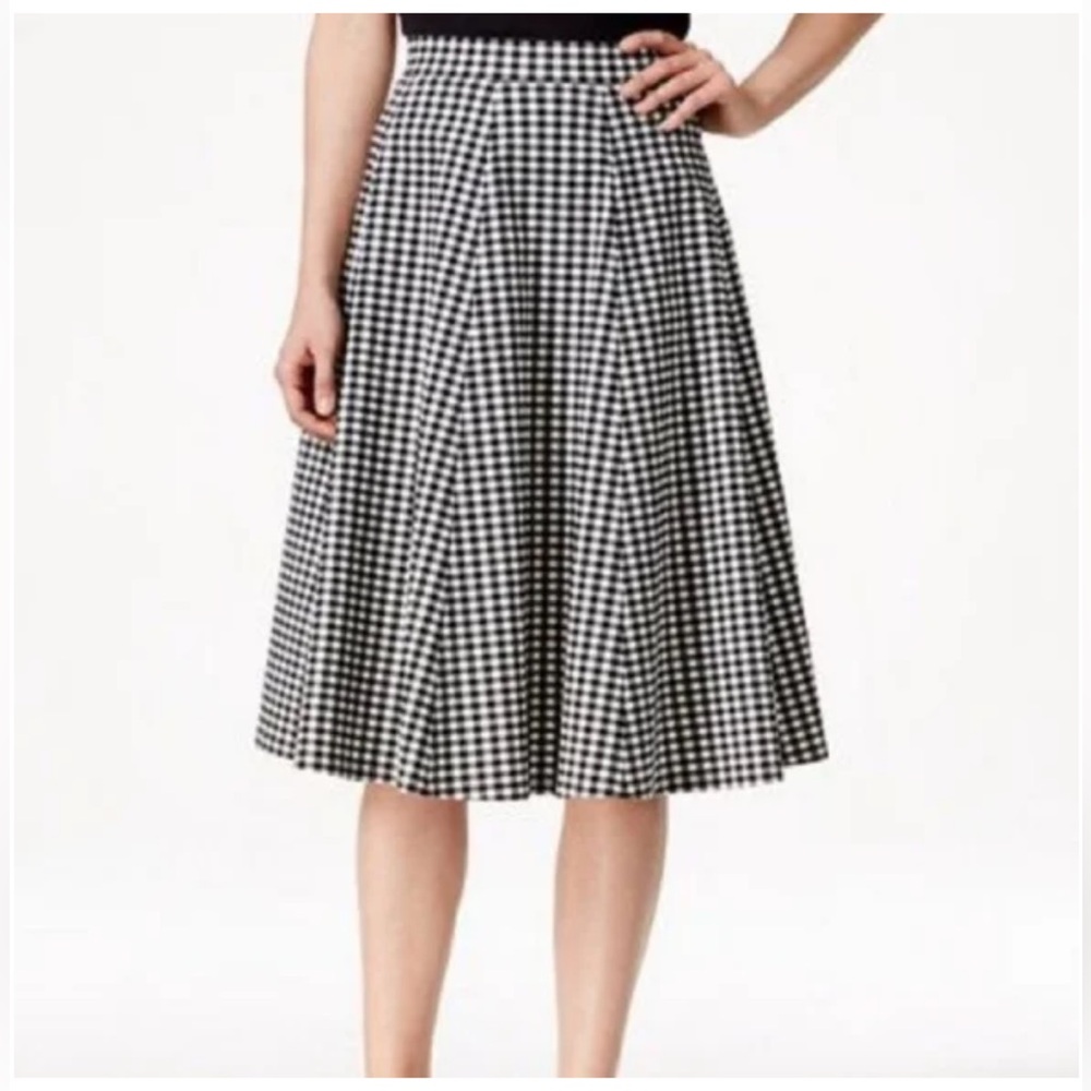 Maison Jules‎ Black and White Midi A-Line Skirt